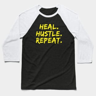 Heal Hustle Repeat Neon Yellow Baseball T-Shirt